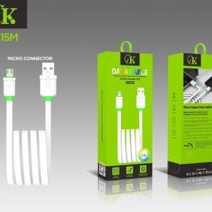 câble micro USB CK K315M charge rapide 3A blanc