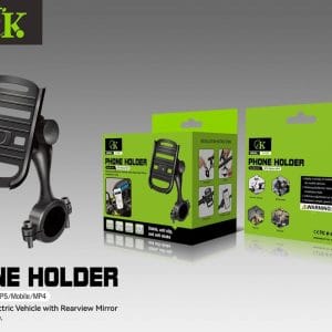 Support téléphone moto CK K-809 fixé sur rétroviseur – compatible smartphone et GPS