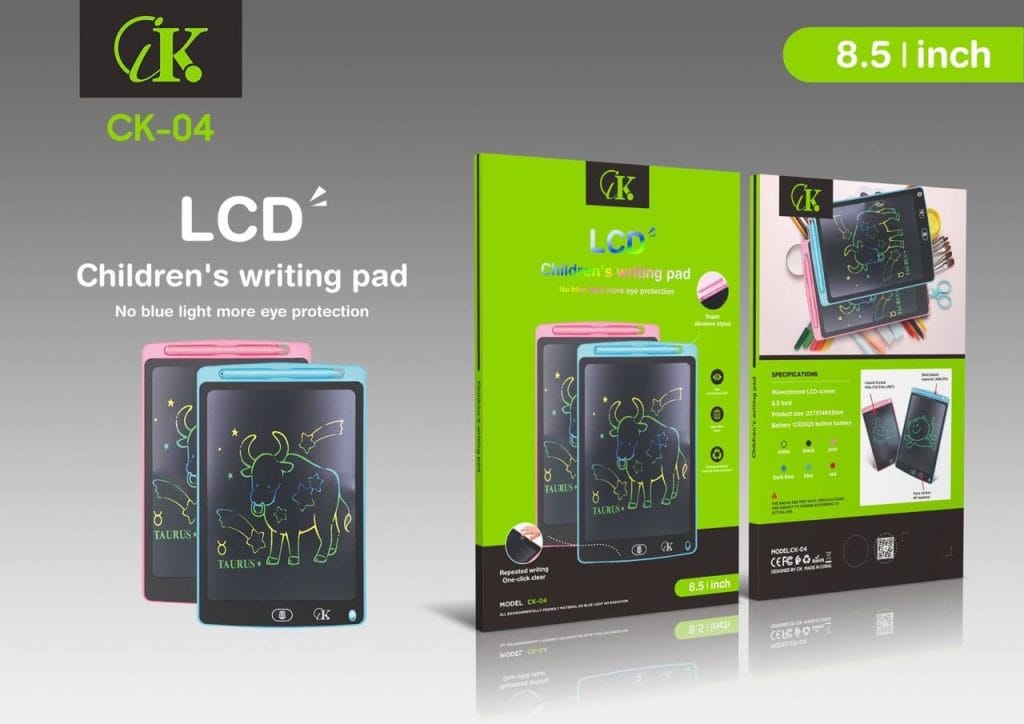 tablette d’écriture LCD CIK CK-04 pour enfants 8.5 pouces